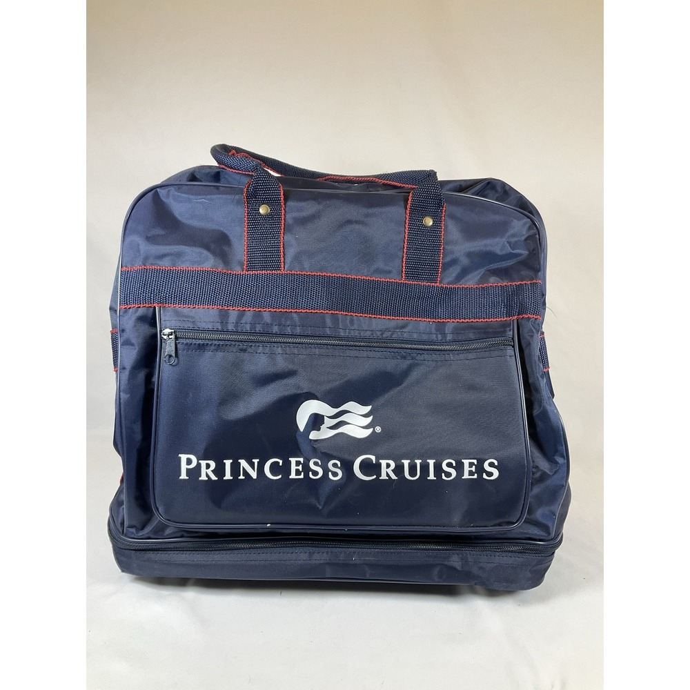 Princess Cruises Vintage Rolling Carry-On Suitcase Blue Expandable Luggage Lg